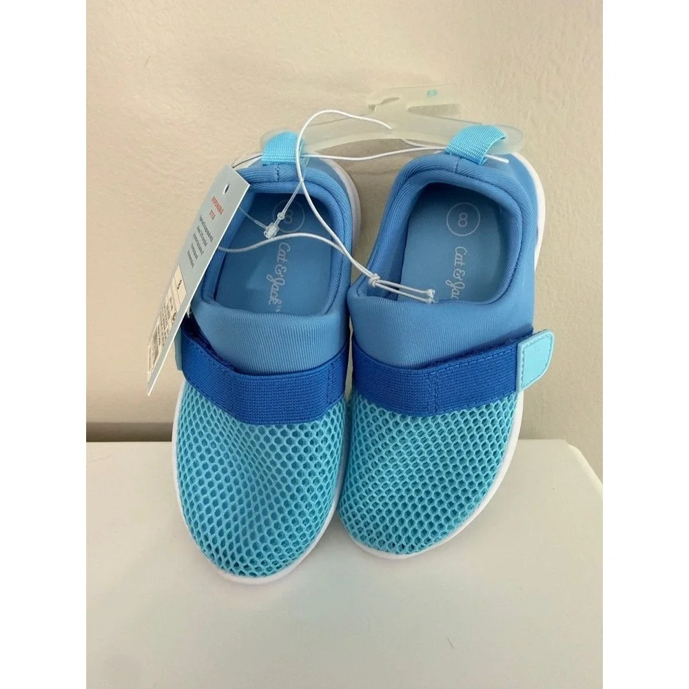 Cat & Jack Austen Sneakers Toddler 8 Blue Mesh Slip On Hook Loop NWT